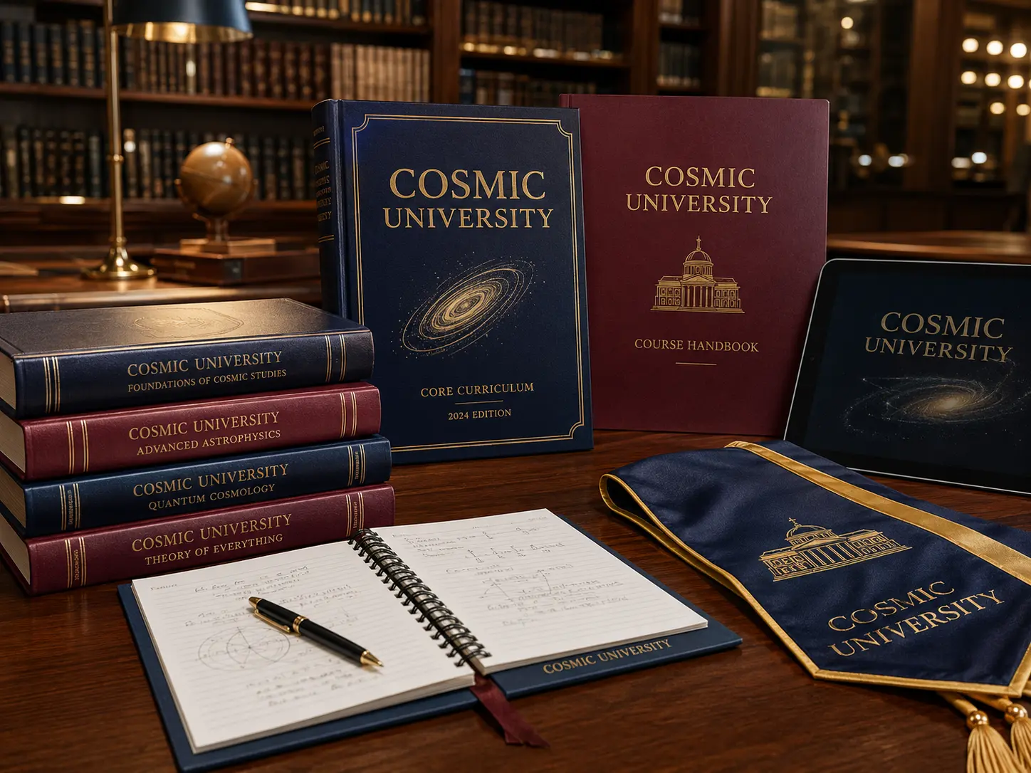 Cosmic University branded books and learning materials